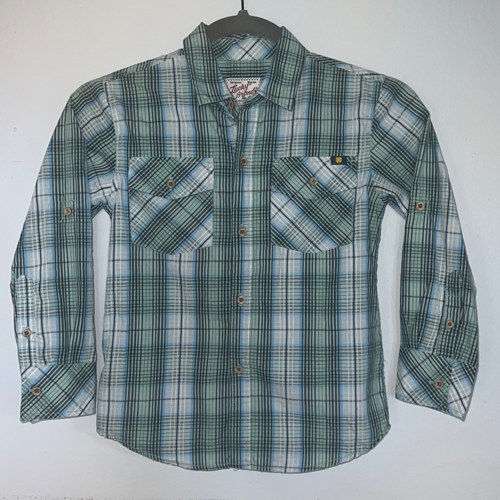 LUCKY BRAND Boys Long Sleeve Button Down Western Sportswear Shirt Boys Size 6